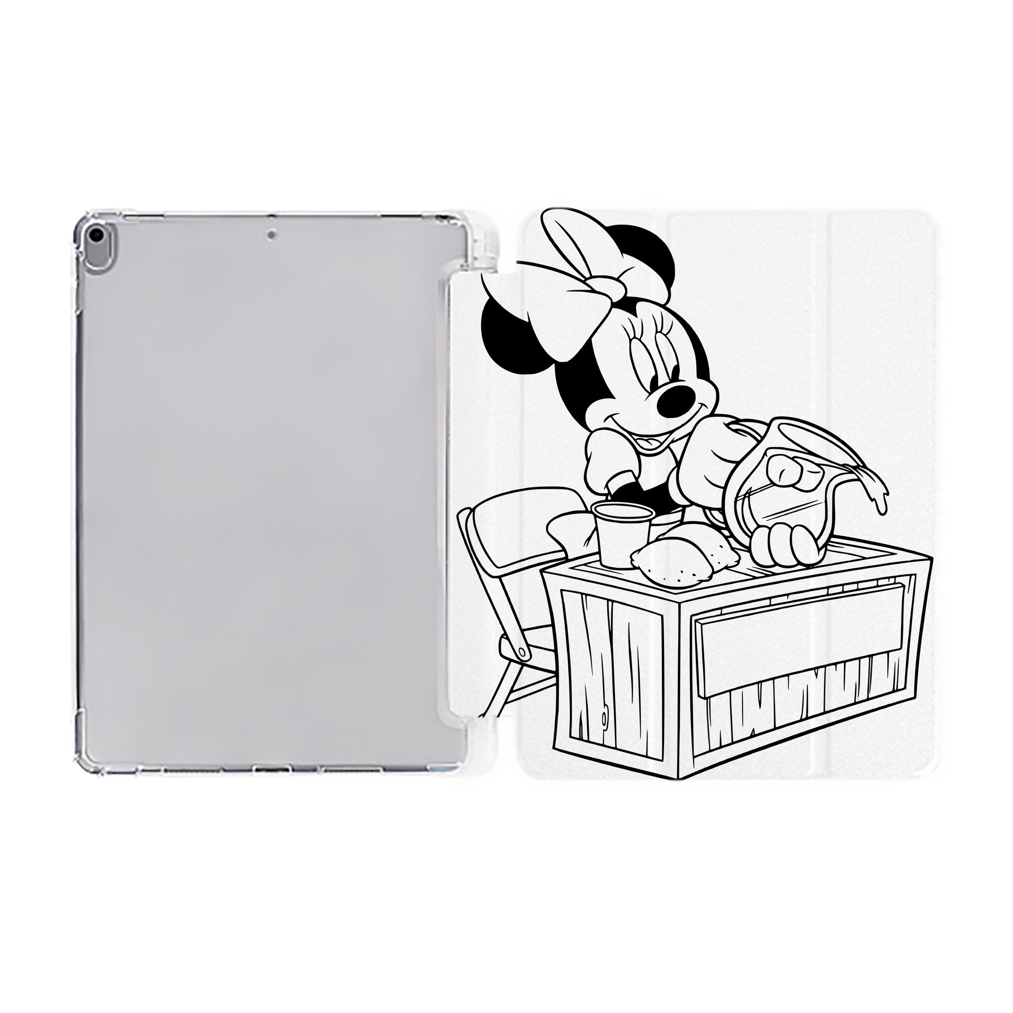 （画像用） ミッキーマウス Mickey Mouse IPad ケース ペン収納付き 三つ折りスタンド PUレザー×シリコン 対応機種9.5/10.5/10.9インチ